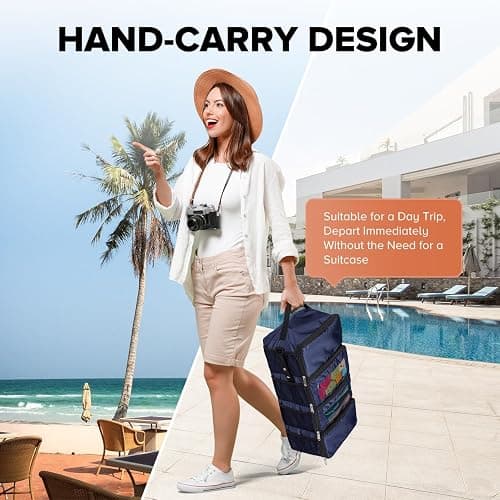Suitcase Organizer, Travel Luggage Organizer Hanging Shelves Packing Cube Closet/Collapsible Portable Travel Organizer for Carry-on thumbnail 5
