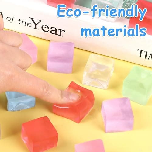 JOFONY 24PCS Mini Ice Cube Toys,Squeeze Cubes Ball- Ice Fidget Squeeze Toys for Kids and Adults with ADHD and Autism for Anxiety Relief & Hand Therapy thumbnail 5