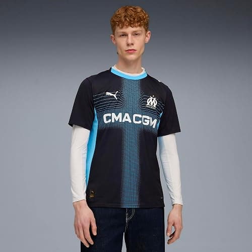 PUMA Mens Olympique De Marseille Collared Short Sleeve Jersey 2526 Casual - Blue thumbnail 2