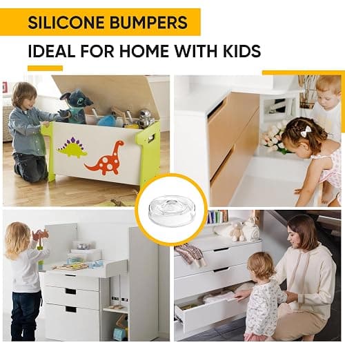 128 Self Adhesive Cabinet Door Bumpers – Sticky Clear Silicone Rubber Pads for Furniture Drawers, Kitchen Cabinets, Decor, Wall Protection – Vellax thumbnail 9