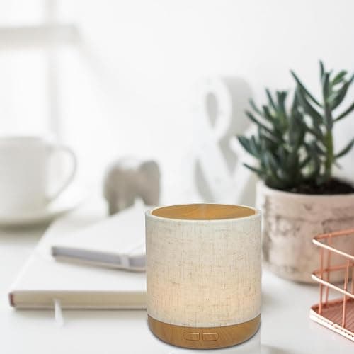 Zen’Arôme Diffuseur Ultrasonique Alesia – Diffusion Huile Essentielle à Froid Aromathérapie – Design Original, Coque en Toile de Lin et Revêtement Couleur Bois – Diffusion + Éclairage Personnalisables thumbnail 12