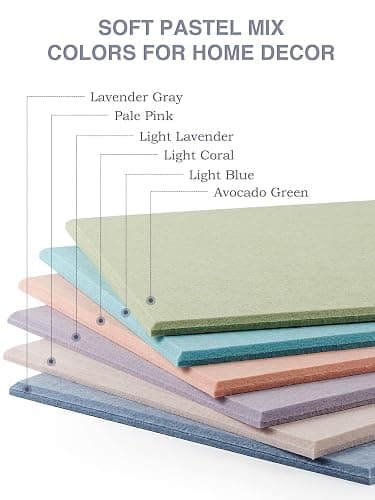 Felt Bulletin Board Tiles, 6 Pack Decorative Pin Board for Wall | 11.8 x 11.8 Inches Cork Board Alternative, Easy Setup with 30 Push Pins & 36 Adhesive Tabs, Modern Stylish Memo Photo Board thumbnail 6