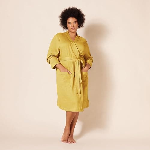 Amazon Essentials Women's Lightweight Waffle Mid-Length Robe (Available in Plus Size) thumbnail 6
