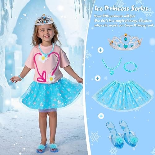 Meland Princess Dress Up for Girls - Dress Up Clothes with Shoes & Skirts, Princess Toys for Toddler Girl 3,4,5,6 Years thumbnail 3