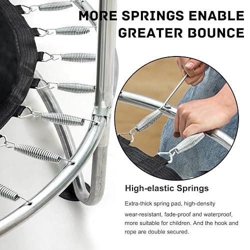 Trampoline for Kids, 60" Toddler Trampoline Indoor Outdoor, 440lbs KidsTrampoline with Enclosure Net, Upgraded Ring Legs with Adjustable Gymnastics Bar, Gifts for Ages 1-8 Boys&Girls thumbnail 6