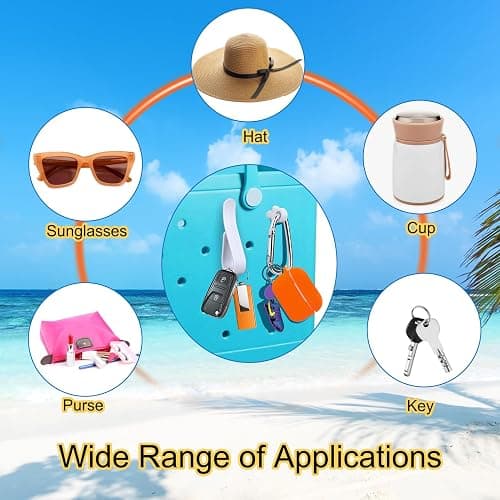 Mity rain Key Holder for Bogg Bag, Accessories for Bogg Bags Original X Large, Insert Charm Carabiner Keychain for Beach Bag thumbnail 7