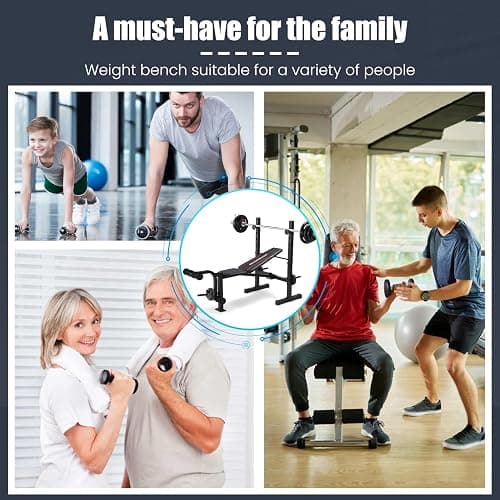 OPPSDECOR Weight Bench Set, Multi-Function Adjustable Bench Press with Squat Rack Leg Extension & Leg Curl Workout Bench Foldable Workout Bench Flat/Incline/Decline Upgrade Weight Benches for Home Gym thumbnail 2