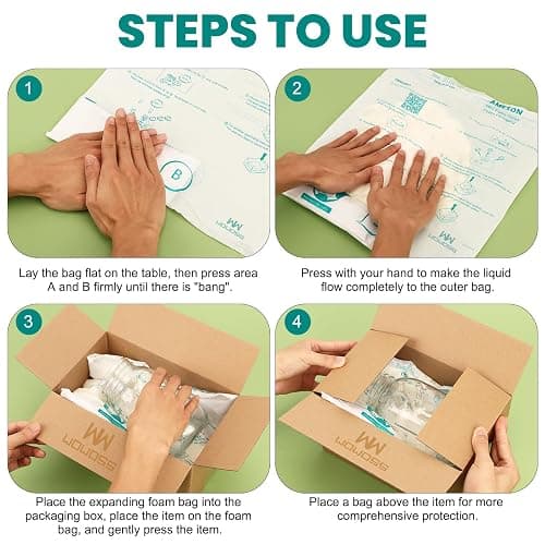 WOWOSS 16 Pack 16"x14" Expanding Packing Foam, Expanding Foam for PC/Electronic Components/Equipment/Fragile Items, Rapid Expansion, Stable & Secure, Easy to Use - Essential for Moving thumbnail 4