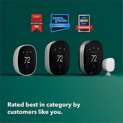 ecobee Smart Thermostat Premium with Smart Sensor and Air Quality Monitor - Programmable Wifi Thermostat - Works with Siri, Alexa, Google Assistant, Black thumbnail 11