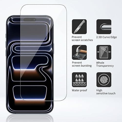 2-Pack Privacy Screen Protector for iPhone 16/16 Pro/iPhone 16 Plus/iPhone 16 Pro Max, Anti-Scratch, Touch Sensitive, No Bubbles, Easy to Install (iPhone 16 plus) thumbnail 5