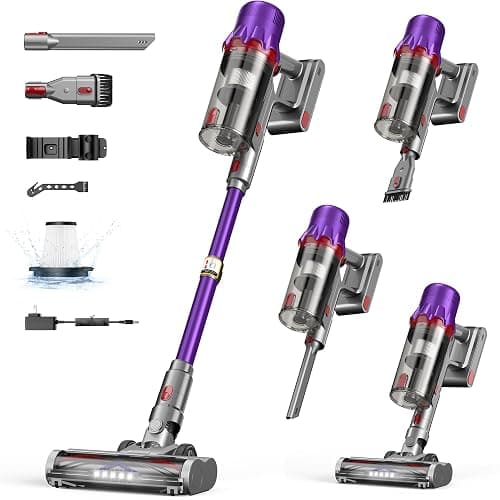 iXlion Cordless Vacuum Cleaner for Home - Powerful Stick Vacuum with HEPA Filter, 55-Min Runtime, LED Light, Anti-Tangle Brush, Detachable Battery,Lightweight Vacuum for Pet Hair,Carpets & Hard Floors - Image 1