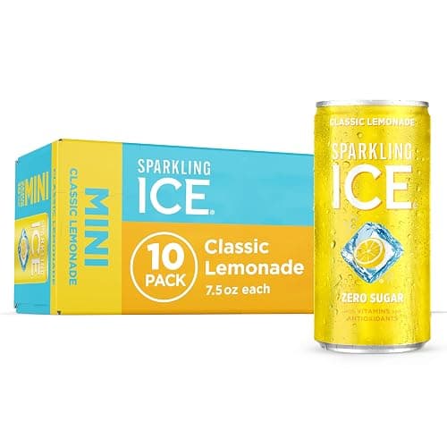 Sparkling Ice Classic Lemonade Sparkling Water, with Antioxidants and Vitamins, Zero Sugar, 7.5 fl oz Mini Cans (Pack Of 10) - Image 1