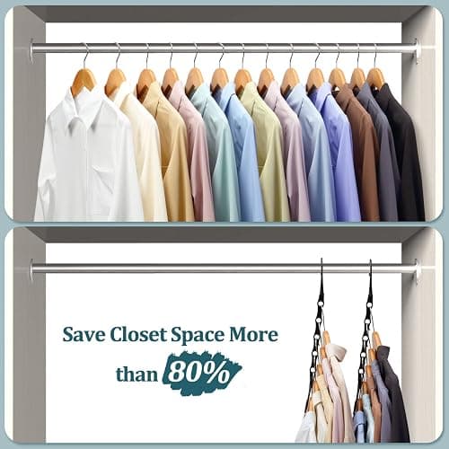 AMKUFO 6 Pack-Closet-Organizers-and-Storage, Magic-Hangers-Space-Saving-for-Clothes, Closer-Organizer-for-Closet-Organization, Space-Saver-Hanger-Organizer-for-Multipurpose, Dorm-Room-Essentials thumbnail 3