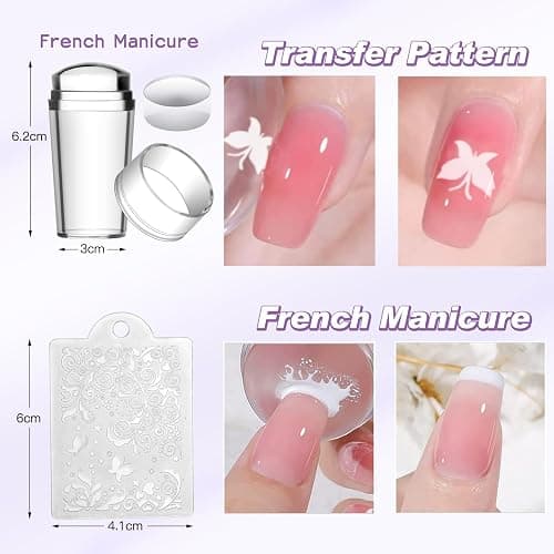 Biutee Nail Stamper Kit 12Pcs Nail Stamping Plate 8Pcs Stamping Gel Polish Nail Stamping Kit with Silicone Stamper Scraper Storage Bag Lace Plaid Stamp Template Christmas Gift for Women thumbnail 5