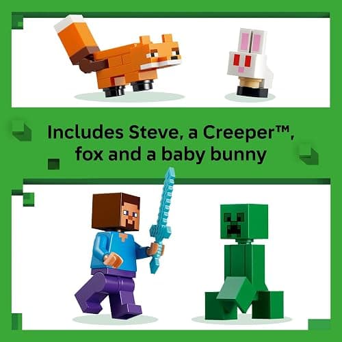 LEGO Minecraft Steve’s Taiga Adventure Building Toy for Boys & Girls - Video Game Playset & Toy Figures for Kids, Ages 6 + - W/2 Minifigures & 2 Pretend Play Animals - Gift Idea for Birthdays - 21583 thumbnail 5