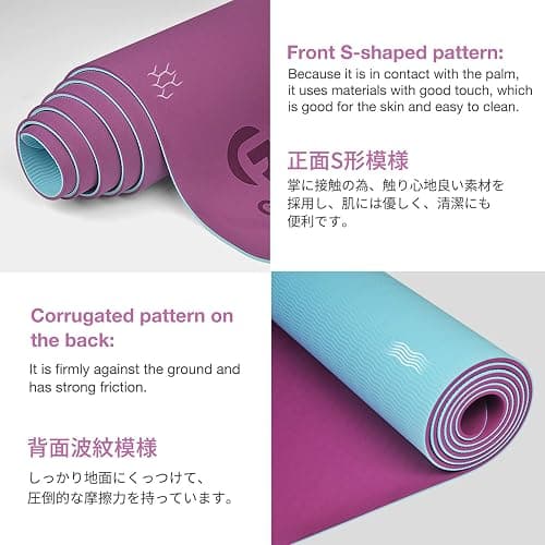 Yoga Mat Non Slip, Eco Friendly Fitness Exercise Mat with Carrying Strap,Pro Yoga Mats for Women,Workout Mats for Home, Pilates and Floor Exercises thumbnail 2