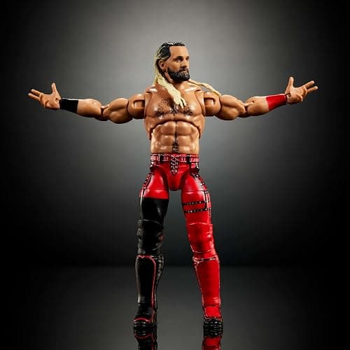 Mattel WWE Ultimate Edition Action Figure & Accessories Set, Seth Rollins 6-inch Collectible with Swappable Heads & Hands, 30 Articulation Points thumbnail 2