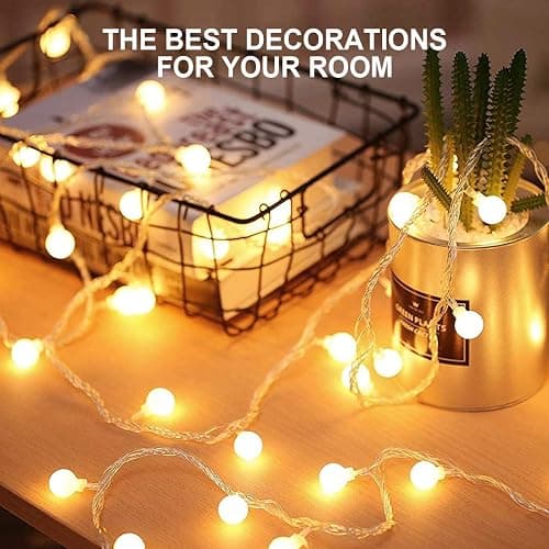Liyade Lichterkette Innen, 7M 40LED Lichterkette Warmweiß, Kugel Lichterkette USB 5V 2700K, Ideal für Zimmer, Kinderzimmer, Balkon, Hochzeiten, Partys, Weihnachten Deko thumbnail 4