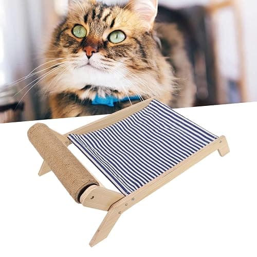 DSOPV Cat Bed, Recliner Cat Bed, Universal Elevated Cat Beds Cat Swing Bed, Wooden Frame Swing Chair Multifunctional, for Kitty, Puppy, Rabbit, Bunny and Small Animal (A) thumbnail 2