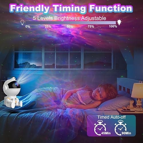 Astronaut Galaxy Night Light Projector for Bedroom - Star Lights Ceiling Projector with Remote Control & Timer, Upgrade LED Starry Lamp for Kids Boys Girls Room Decor, Unique Christmas Birthday Gifts thumbnail 4