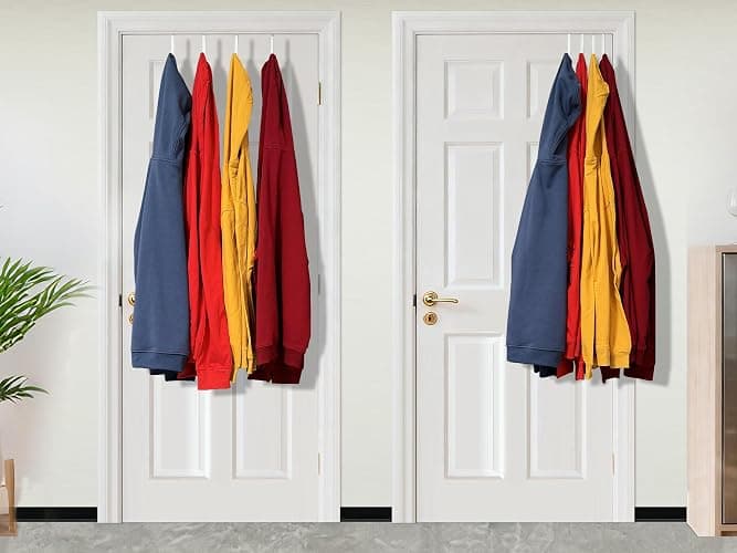 Mars-Rock Over Door Hooks w/Plastic Coat I: WT 5.5" Fit 0.5" to 2" Door 4Pcs thumbnail 9