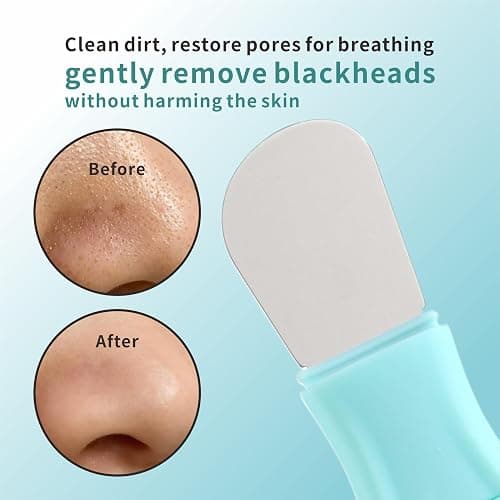 YUSAGO Multifunctional Face Washing Brushes,2 in 1 Pore Cleaning Brush & Blackhead Scraper,Pimple Extractor for Women Men,Face Scraper Skin Spatula,Pore Scrubber for Deep Cleansing.(Green) thumbnail 3