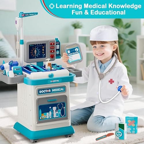 AuroTops Doctor Kit for Toddlers 3-5, 26 Pcs Kids Doctors Play Set | Gifts for 3 Year Old Boys Role Play Toy Medical Cart Doctor Toys Educational Toys for Boys & Girls Birthday Gifts Ages 3-8 thumbnail 5