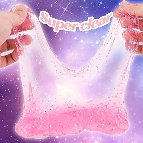24 Pack Pink Galaxy Slime Party Favors for Girls & Boys, Galaxy Star Slime Cup Bulk, Soft, Wet, Non Sticky, Birthday Gifts, Classroom Rewards for Kids, Goodie Bag Stuffers thumbnail 6