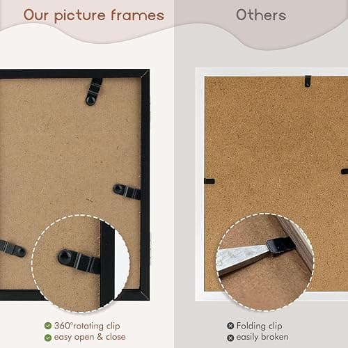 Space Art Deco Triple 4x6 Picture Frame, 3 4x6 Folding Photo Frame, Standing Vertically on Desktop or Tabletop, Home Decorative Christmas Holiday Gift, Black thumbnail 4