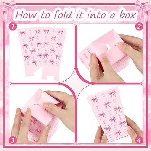 Honeydak 24 Pcs Pink Bow Popcorn Boxes Paper Kraft Popcorn Buckets Pink Container Goodies Candy Boxes for Girls Birthday Galentine Valentine's Day Wedding Bridal Shower Party Decorations thumbnail 5