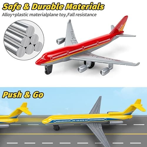 YongnKids 18 pcs Airplane Toys, Diecast Plane Toy for Boys Age 3 4 5 6 7 | Alloy Toy Aircraft Models Incl Airlines Glider, Great for Kids Birthday Party Favors Goodie Bag Stuffers,Classroom Prizes thumbnail 5