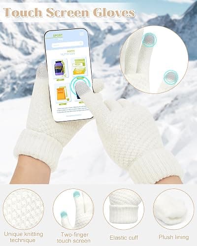 Senker Fashion Winter Ear Muffs Gloves for Women Foldable Warm Earmuffs Faux Fur Fluffy Warmers Covers Headband Cold Weather thumbnail 5