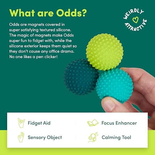 Speks Odds Soft Silicone Fidget Magnets | Silent Stress Relief Toys | Textured Magnetic Balls for Adults & Teens 14+ | Green thumbnail 4