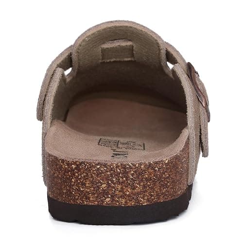KIDMI Genuine Suede Clogs for Women Cork Footbed Sandals Leather Mules Potato Shoes with Arch Support thumbnail 5