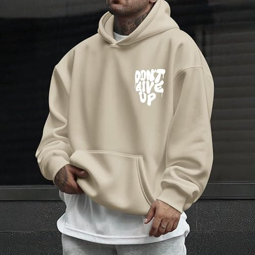 Wedsadl Graphic Streetwear Hoodies For Men Vintage Hoodie Inspirational Sweatshirts Positive Letter Print Cotton Pullover thumbnail 6