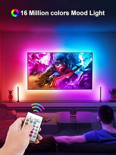 KANTUTOE TV Backlights, 13.1FT LED Lights for 32-65 Inch TV, RGB TV LED Lights Behind, Music Sync Bluetooth APP and Remote Control TV LED Strip Lights USB Powered for Gaming/Bedroom thumbnail 2