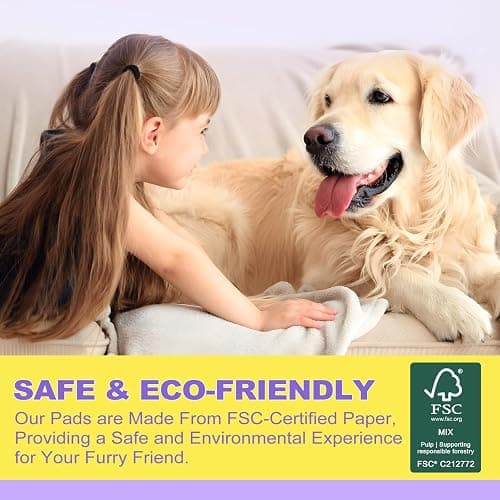 MIZOK Puppy Pads 28x34in Lavender Scented, Dog Pee Pads Extra Large Odor Eliminating Ultra Absorbent Up to 8 Cups, 6 Layers Leak-Proof & Quick-Dry Purple (40 Counts) thumbnail 9