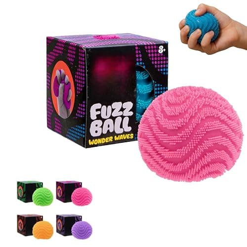 Fuzz Ball Squishy Toy , Soft Fidget Toy for Anxiety Relief, Sensory Squishy Ball Calming Tactile Grip for Focus & Relaxation #1-Hot Pink - Image 1