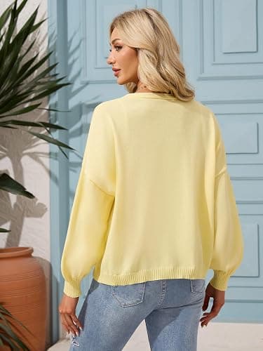 FireSwan Cardigan Sweaters for Women Long Lantern Sleeve Oversized Knit Outfits Lightweight Trendy Sweater Tops 2026 thumbnail 4