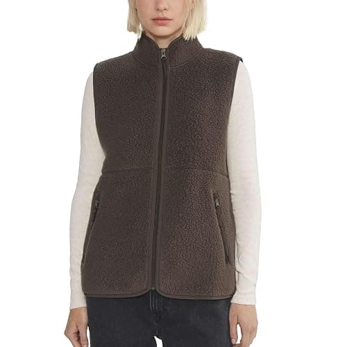 Hixiaohe Sherpa Fleece Vest for Women Trendy Warm Sleeveless Vests Jacket Lightweight Zip Coats with Pockets Fall Outerwear - Image 1