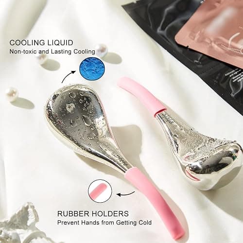 pfefe Cryo Sticks Facial Skin Care Ice Globes for Women Face Eyes, Stainless Steel Face Beauty Tools for Girls Ladies, Esthetician Supplies Cooling Spa Globes with Storage Case thumbnail 3