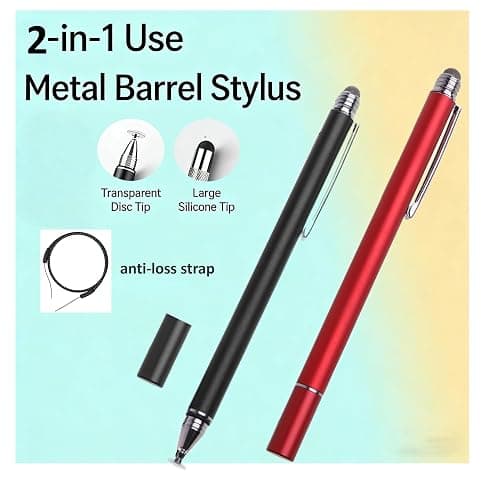 2-in-1 Stylus Pen for Nintendo Switch/Switch Lite/OLED, Capacitive Stylus for Nintendo Switch 2 Pen, Switch Super Precise Stylus Pen with Lanyard (Phantom Black) thumbnail 3