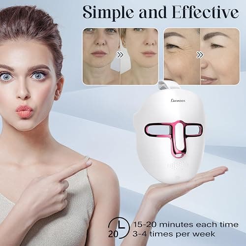 SDKWDH Red Light Therapy for Face, Led Face Mask Light Therapy, Anti-Aging Infrared Therapy for Wrinkles, Fine Lines, 7-1 Colors LED Facial Skin Care Mask thumbnail 7