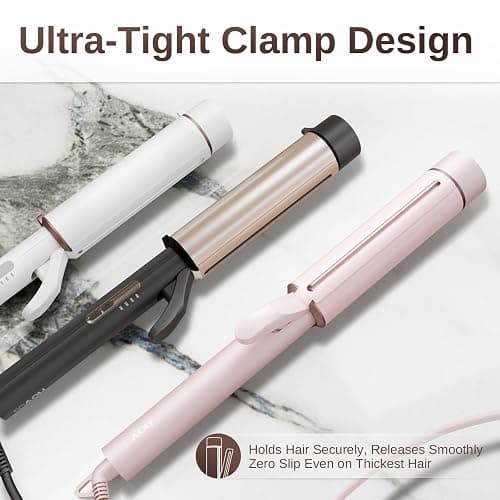 1.5 Inch Extra Large Curling Wand for Long Hair - Ceramic Tourmaline Barrel with 40000000 Negative Ions, Defined Curls and Easy to Use with Temperature Control for All Hair Types thumbnail 7