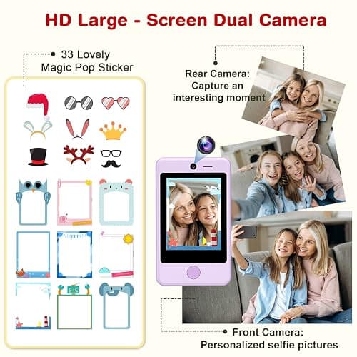 PTHTECHUS Telephone Portable pour Enfant, Smartphone pour Enfant Jouets ELECTRONIQUES EDUCATIFS 02 thumbnail 6