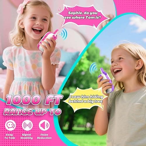 Rechargeable Walkie Talkies Toys for Girls: Unicorn Toys Walkie Talkies for Kids 2 Pack Christmas Birthday Gifts for Grandkids 3 4 5-7 Year Old Girls Age 4-5 6-8 Years Old Stocking Stuffers thumbnail 3