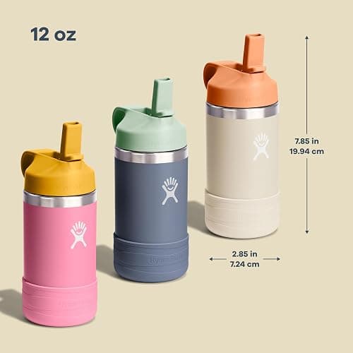 Hydro Flask Kids Water Bottle for School - Stainless Steel and Insulated with Straw Cap - 12 Oz Koala thumbnail 3
