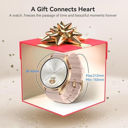 aeac Smart Watch for Women, AMOLED Ultra-Clear Screen Activity Trackers with Heart Rate/Sleep/SpO2 Monitor, Waterproof Fitness Smartwatch for iPhone/Samsung/Android（Pink Gold） thumbnail 8