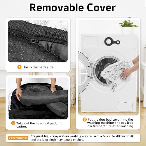 Calming Dog Bed Fluffy Plush Dog Mat for Furniture Protector with Removable Washable Cover for Large Medium Small Dogs and Cats (Extra Large (53x39.3x6), Light Grey) thumbnail 4