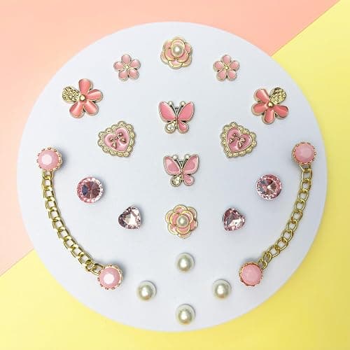 20pcs Bling Gems Plastic Butterfly Flower Sparkling Rhinestones Pearl DIY Shoe Decoration Charms for Women's Party Favor thumbnail 2